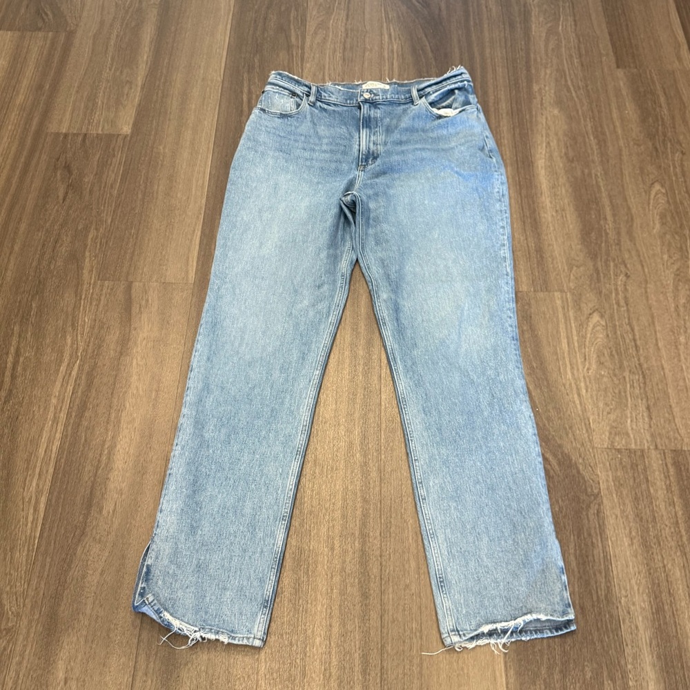 Abercrombie Light Blue Straight Leg Jeans w/ Side Slits